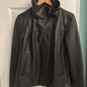 Vera Wang Black Leather Jacket